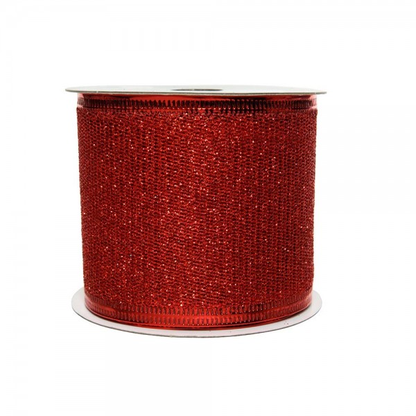 Lazo con purpurina rojo 270 x6,3 cm (pack 4 unidades)